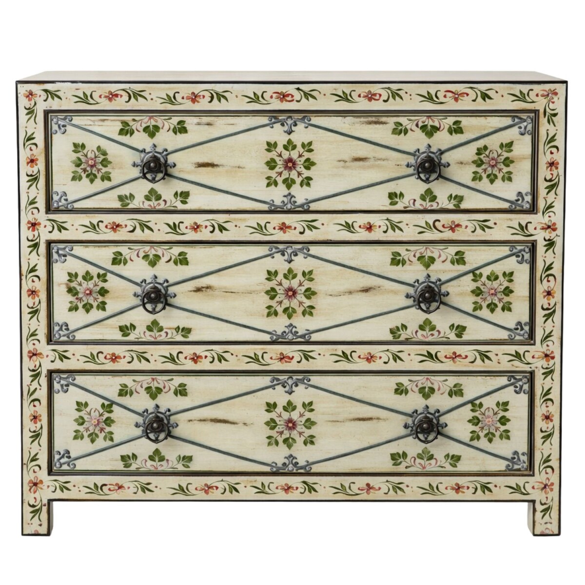 Kommode Hikal 90cm Massivholz Boho Stil box