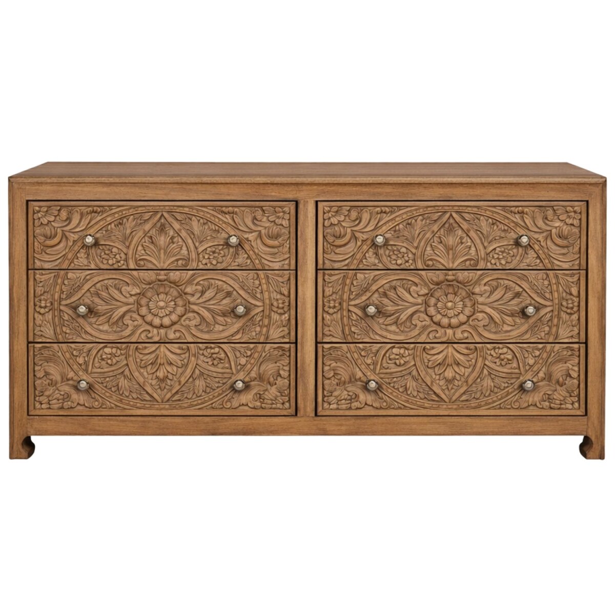 Sideboard Inica braun 154cm Massivholz Boho