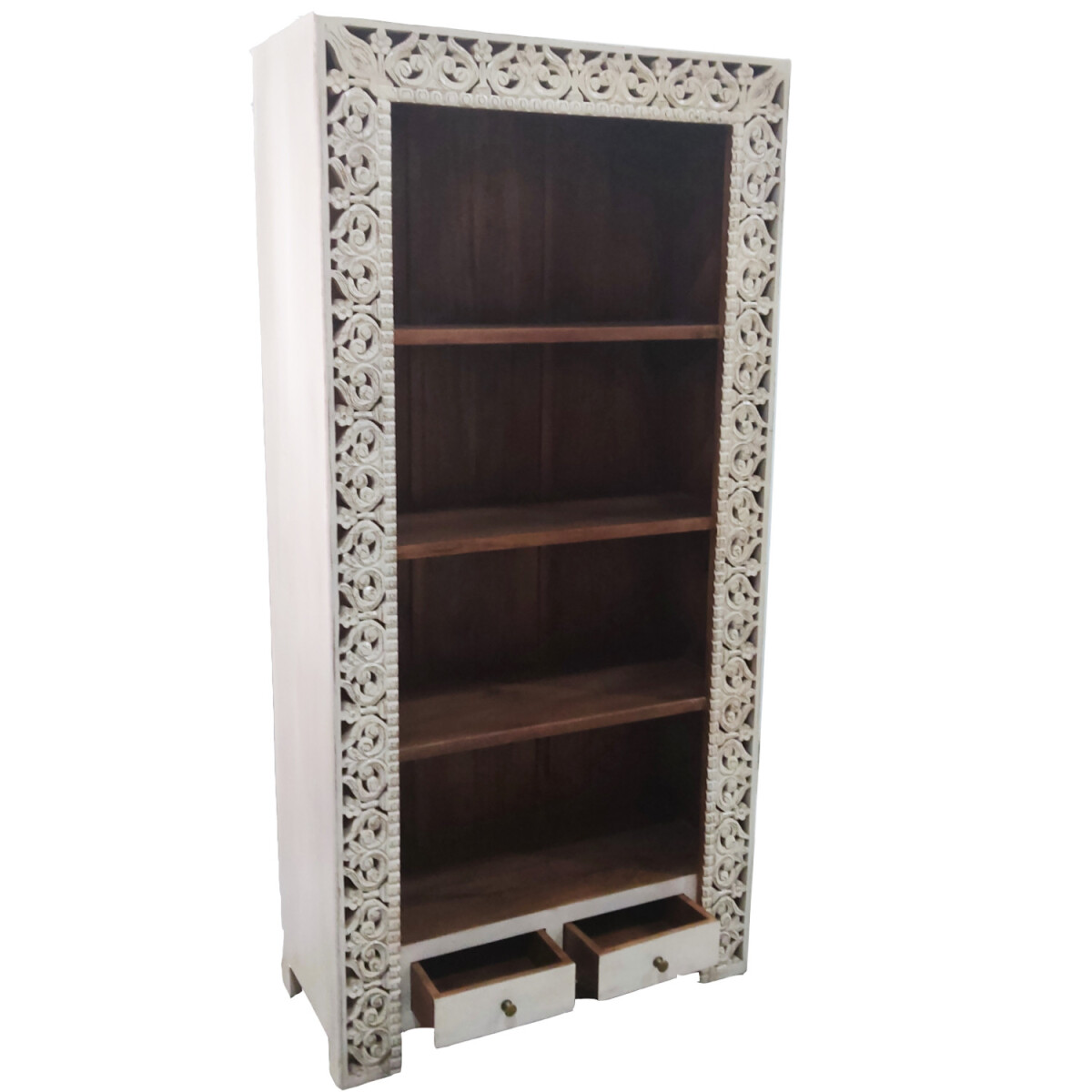 Vintage Bücherregal Muster 26 handgemacht aus Mango-Mas