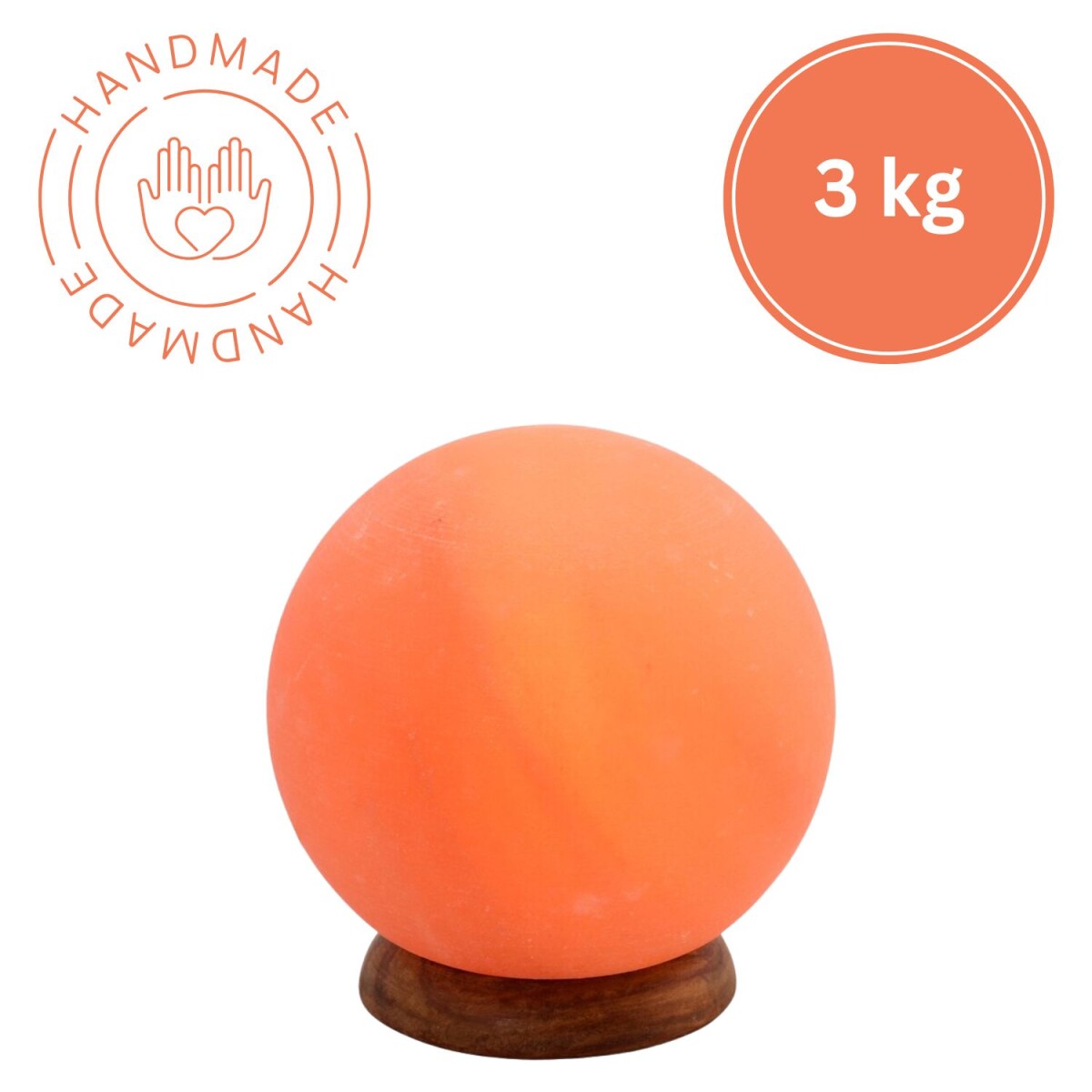 Beleuchteter Salzkristall PLANET 3kg Salzkristall Licht Natu