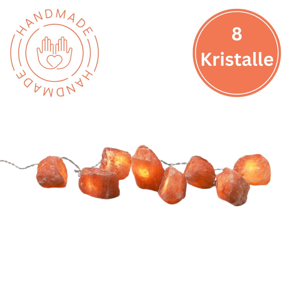 Beleuchtete Salzkristalle Leuchtkristalle ROCK | 8 Kristalle