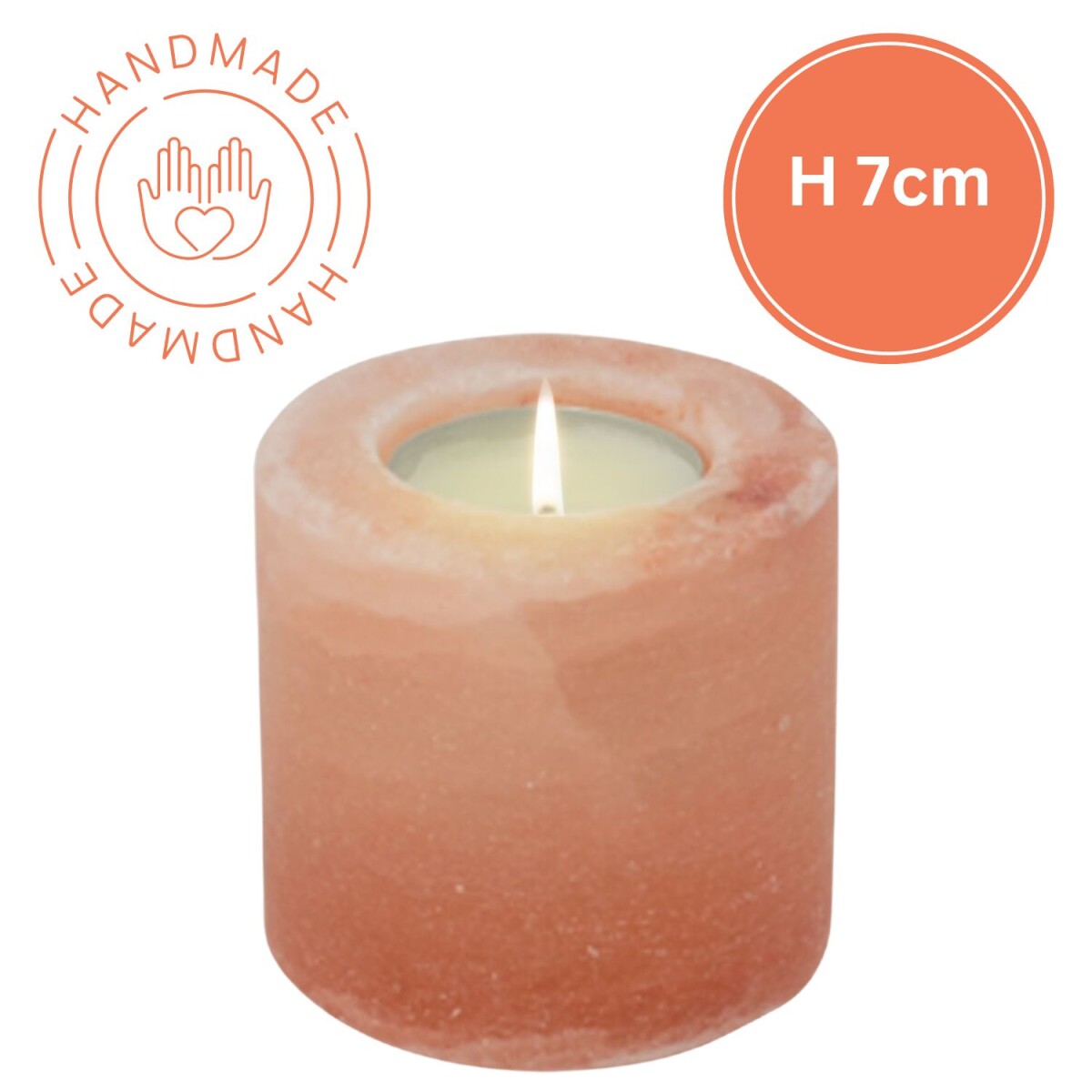 Salzkristall Teelichthalter Zylinder | Handarbeit | H7cm | U
