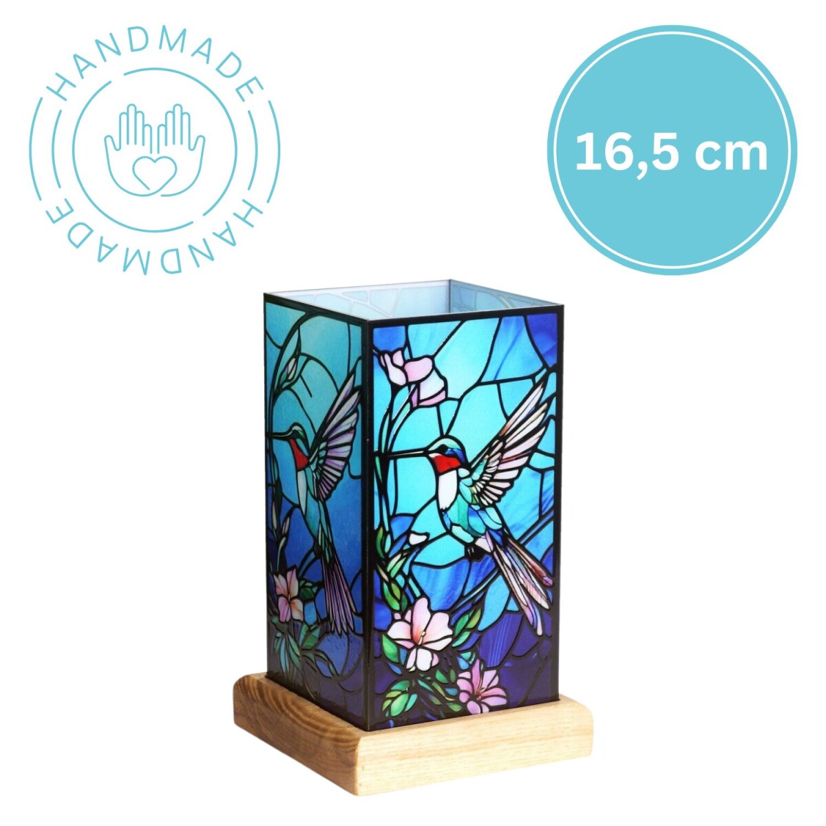 Art Light Kolibri | Acrylmotiv | LED | H16,5cm | Holzsockel 