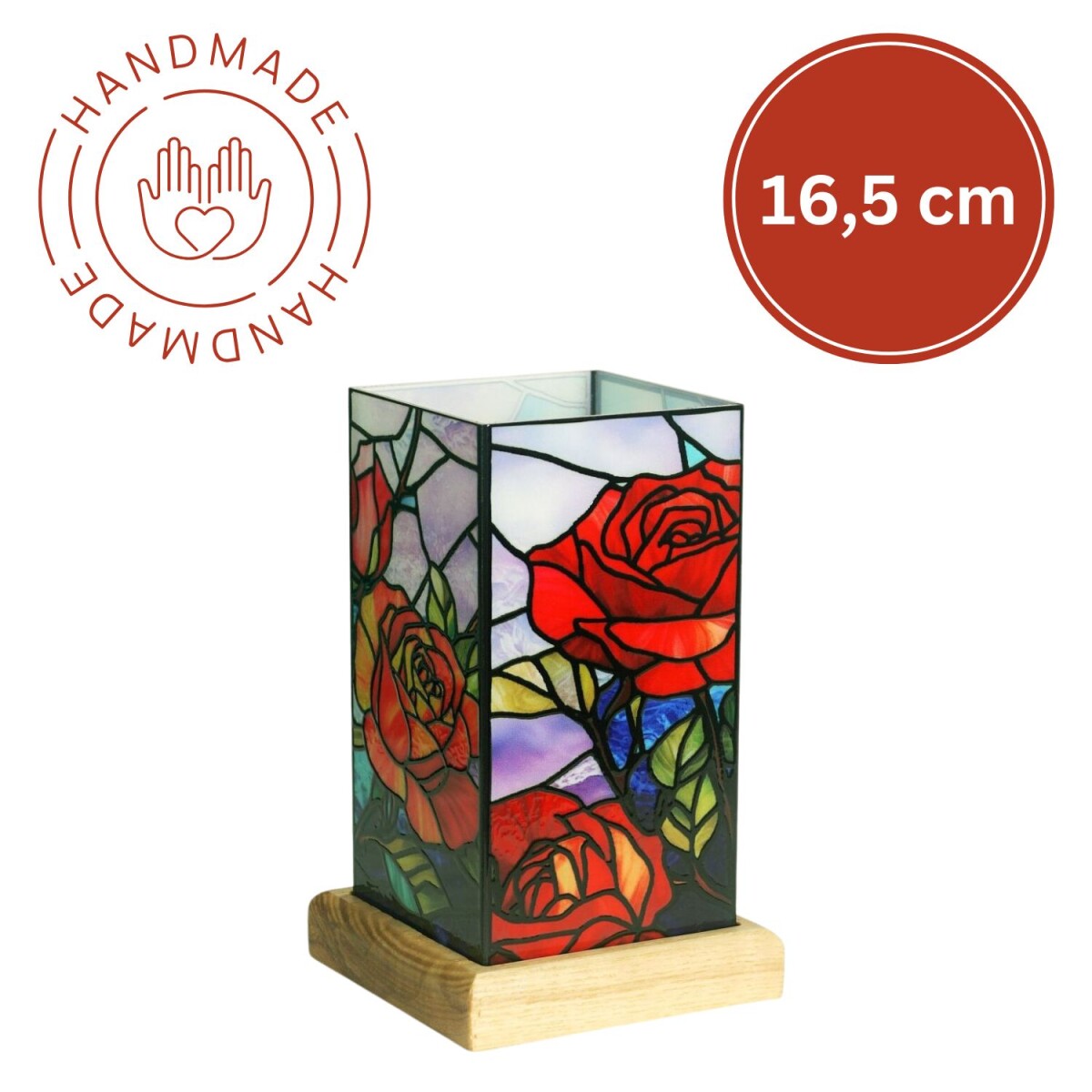 Art Light Rose | Acrylmotiv | LED | H16,5cm | Holzsockel | U
