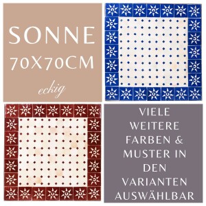 Marokkanischer Mosaiktisch Sonne 70x70cm | Handarbeit