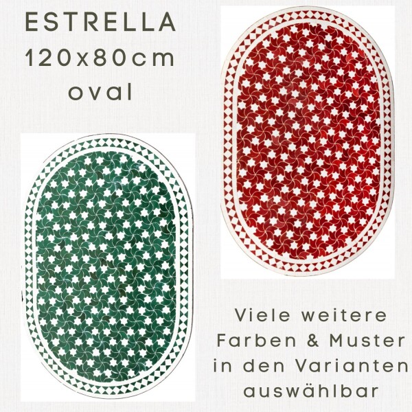 Marokkanischer Mosaiktisch Estrella 120x80cm
