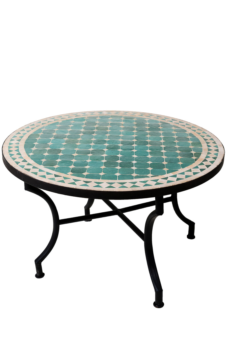 Marokkanischer Mosaiktisch Marrakesch, 80cm, 45cm hoch