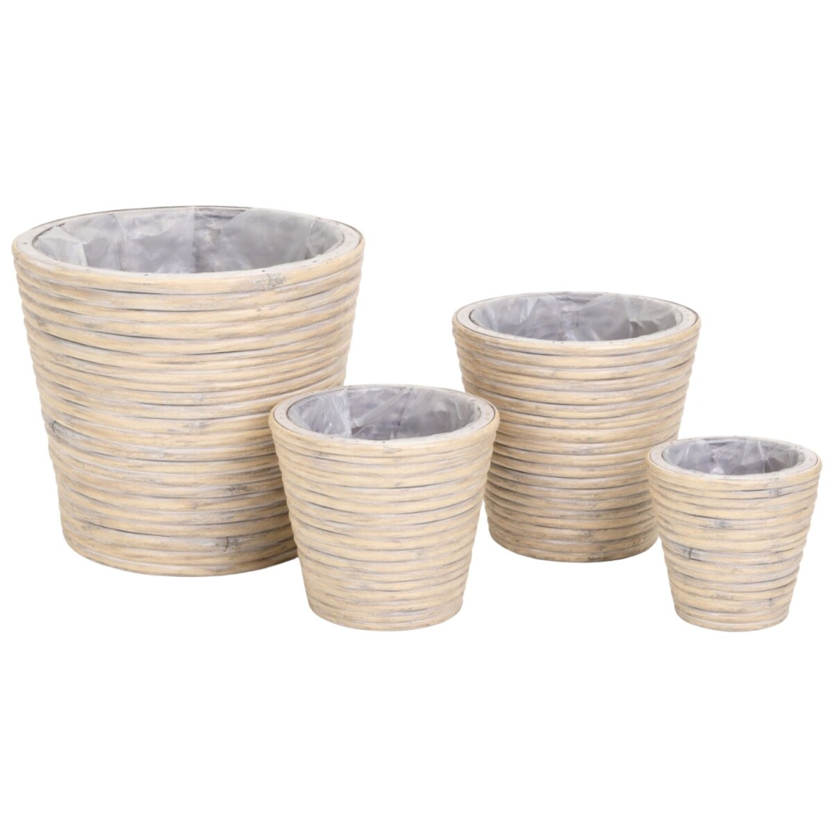 Blumentopf Rattan grau | Pflanzkorb 4er  box
