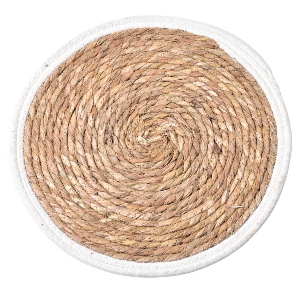 Boho Platzset Rattan Natur Weiß | Tischset 29cm