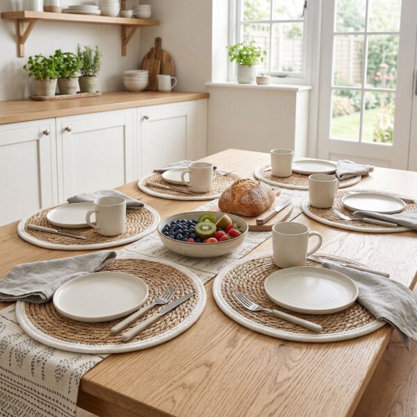 Runde Rattan-Platzdeckchen – Natürlicher Look Für Deinen Esstisch, 1 Stück Rattan Platzdeckchen
