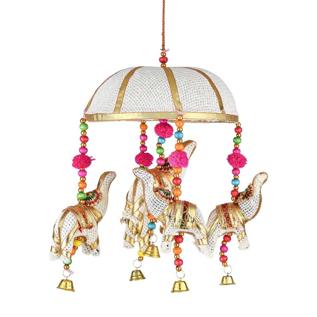 Dekohänger Maharaja Weiss mit Elefanten Windspiel Boho 