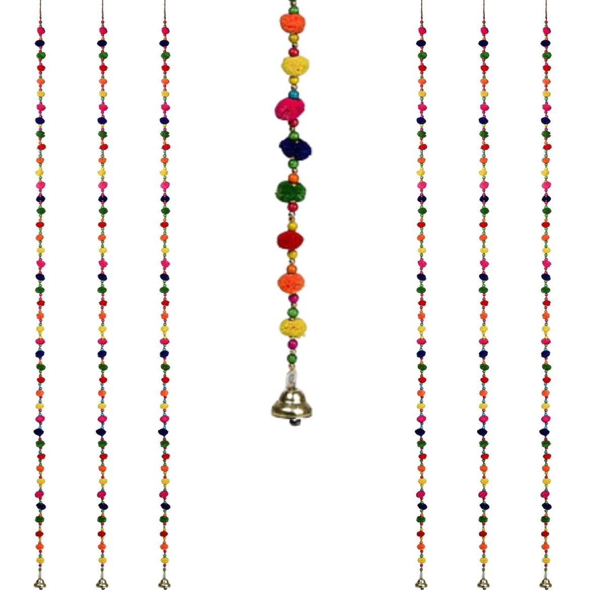 6er Set Boho Dekohänger Pom-Pom han box