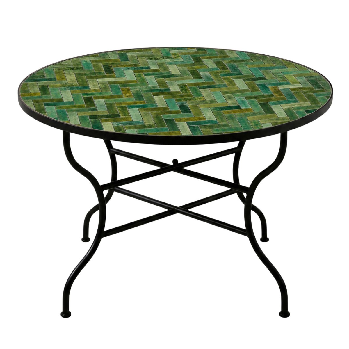 Mosaiktisch Gordes grün Ø100cm klappbar handgema