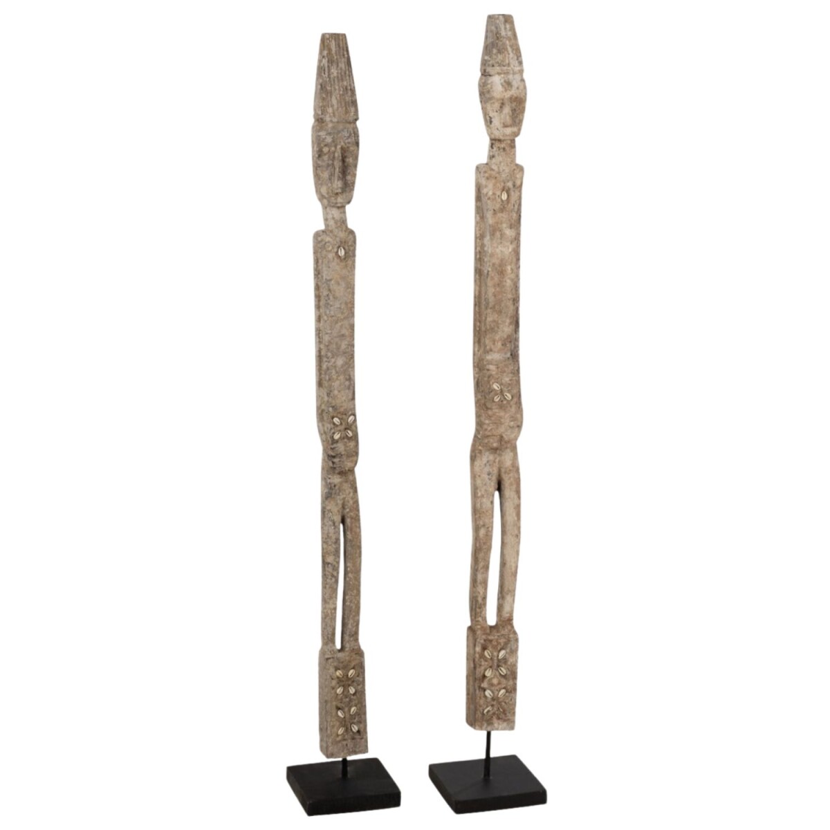 J-Line Holzfigur Kali Albasia 120 cm 2er Set sortierte Stand