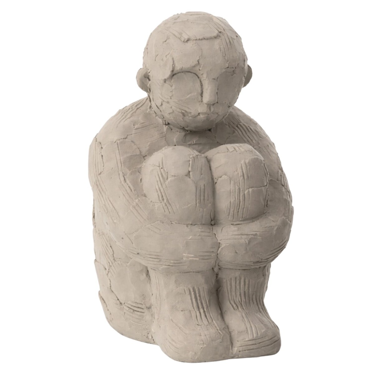J-Line Zement Figur sitzend Grau 25 cm moderne Skulptur Deko