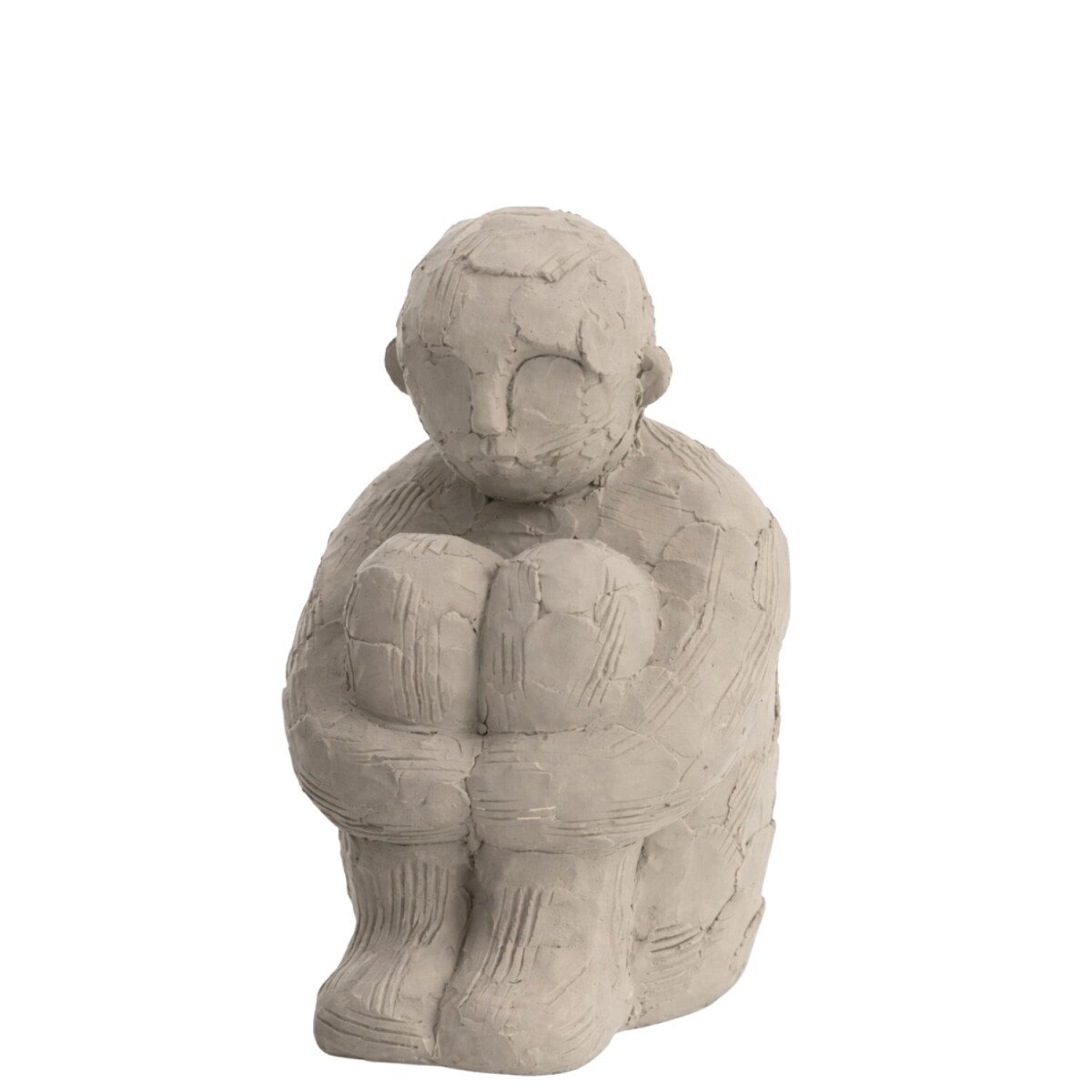 J-Line Figur sitzend Zement grau 18 cm Skulptur Deko Objekt 