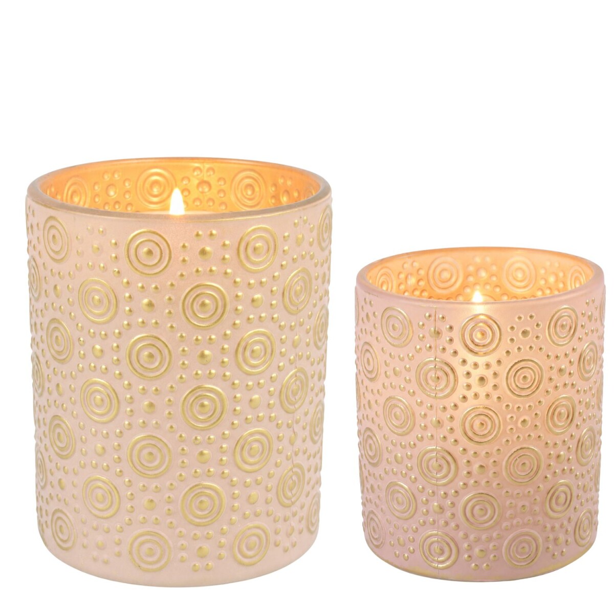 Windlicht Hailey Rosa 2er Set Glas 10 und 12,5 cm...