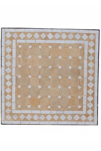 Marokkanischer Mosaiktisch Marrakesch Beige-Weiss...