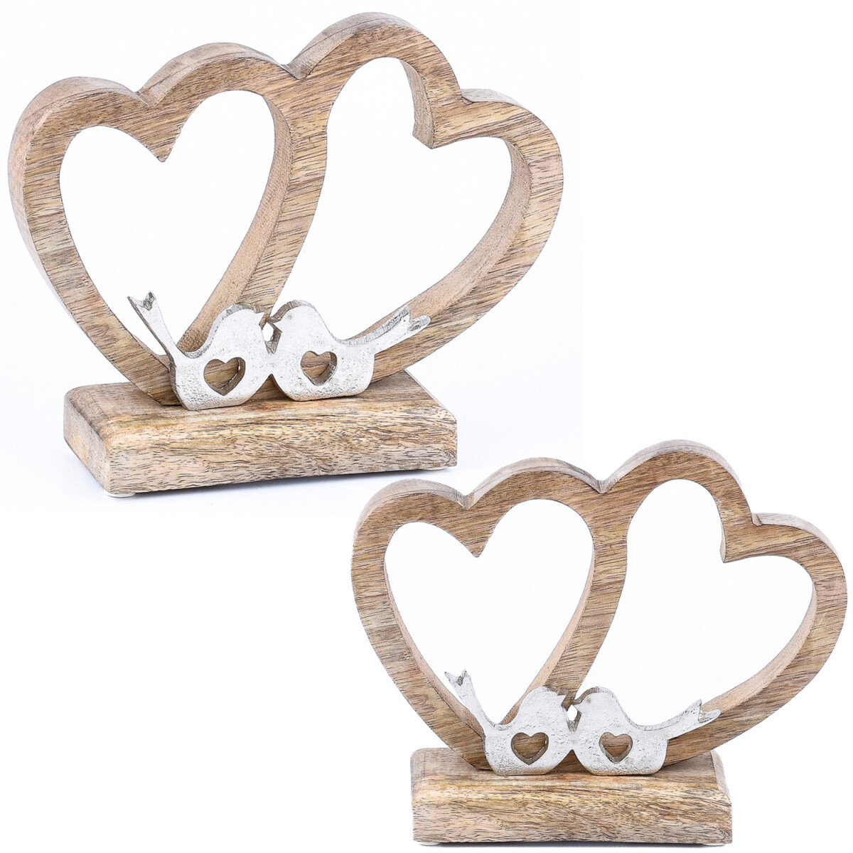 2er Set Dekoaufsteller Herz Amour Motiv  box