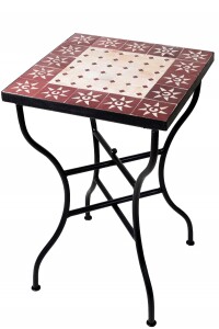 Marokkanischer Mosaiktisch Sonne Beige-Bordeaux...