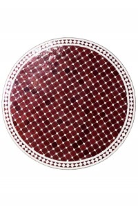 Marokkanischer Mosaiktisch Marrakesch Bordeaux Weiss...