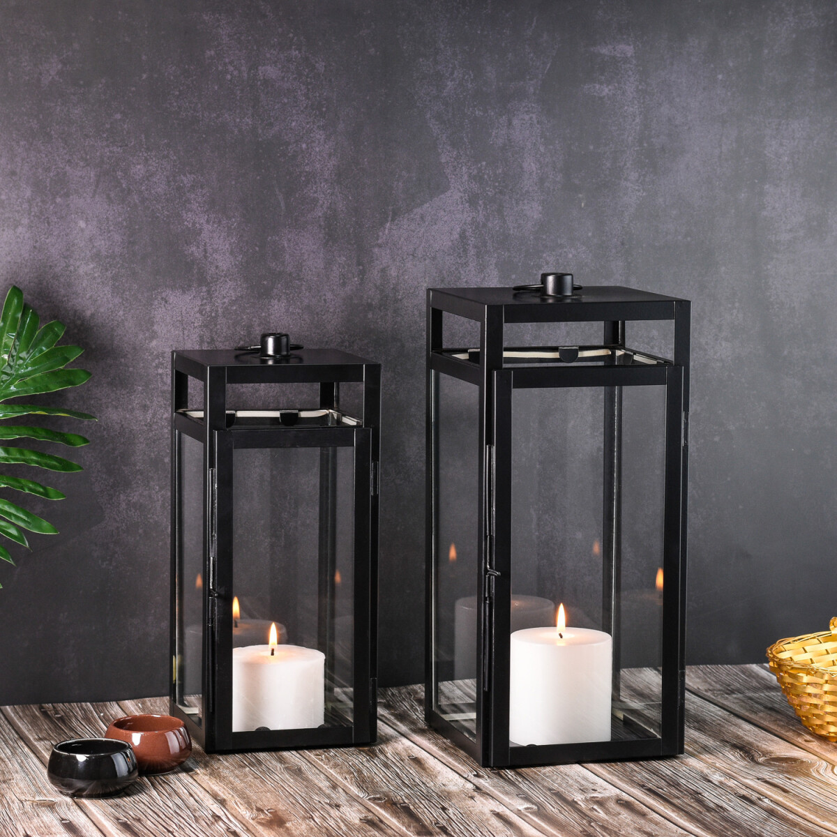 2er Set Skandinavisches Gartenwindlicht  box
