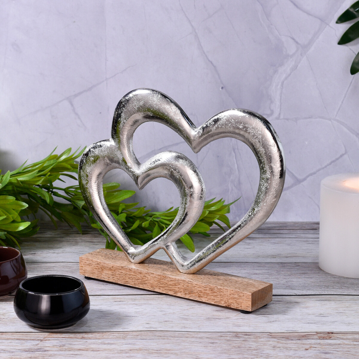Herz-Dekoaufsteller Amour -9- aus Holz u box