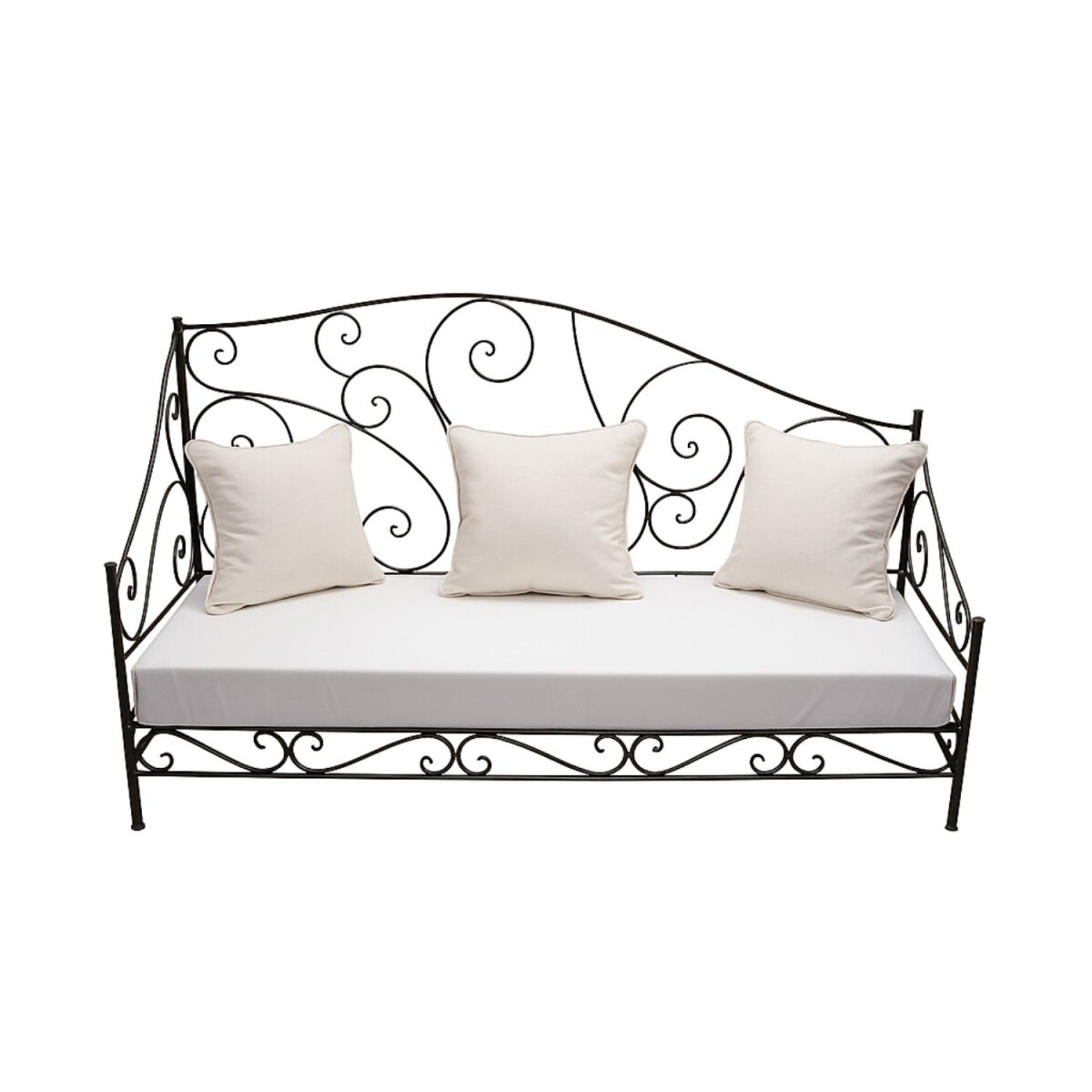 Murcia – Handgefertigtes Eisensofa mit Baumwollpolster