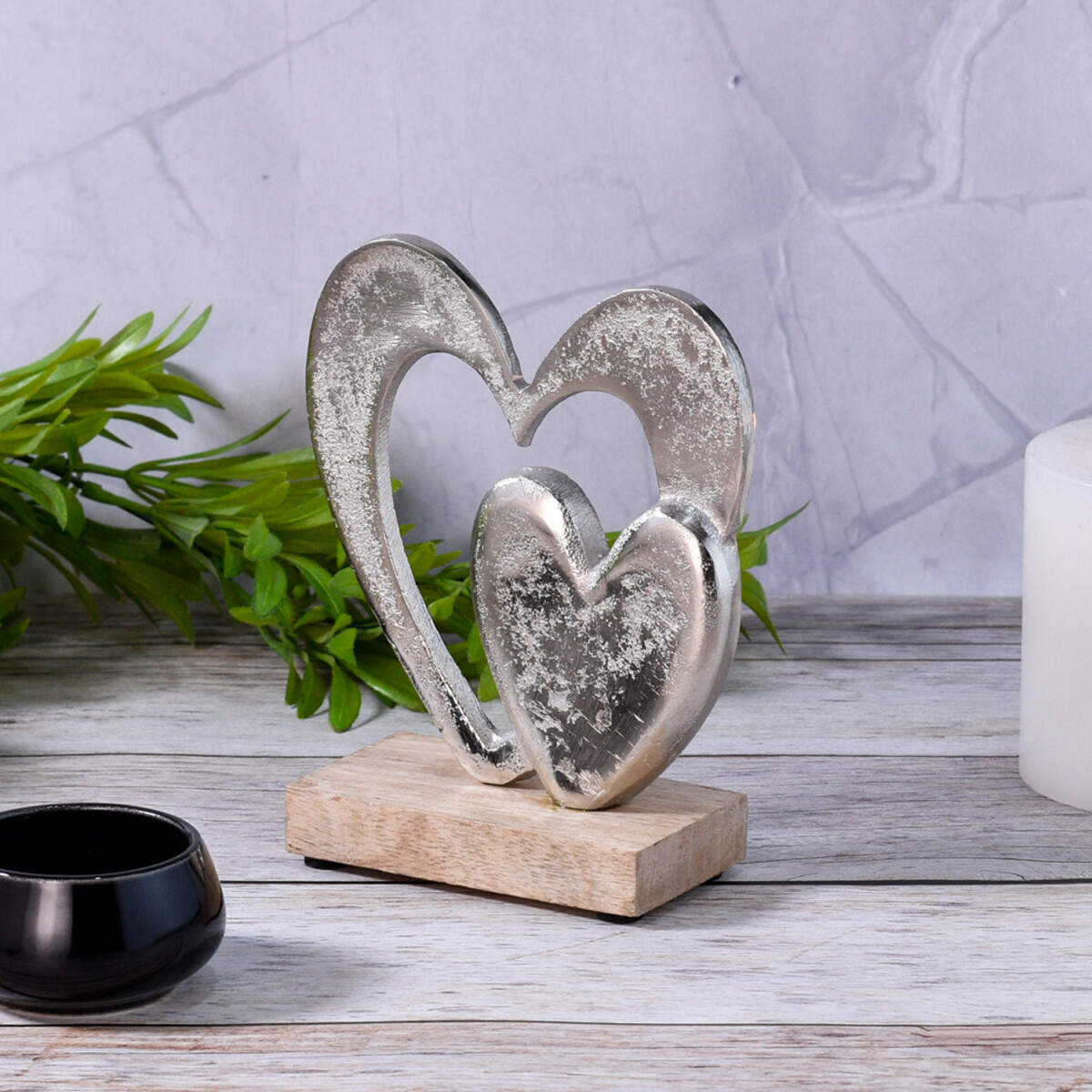 Love Dekoaufsteller Amour aus Holz und A box