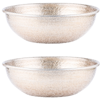 2er Set Vintage Servierschale Engla modern aus Aluminium in Gold 27 cm