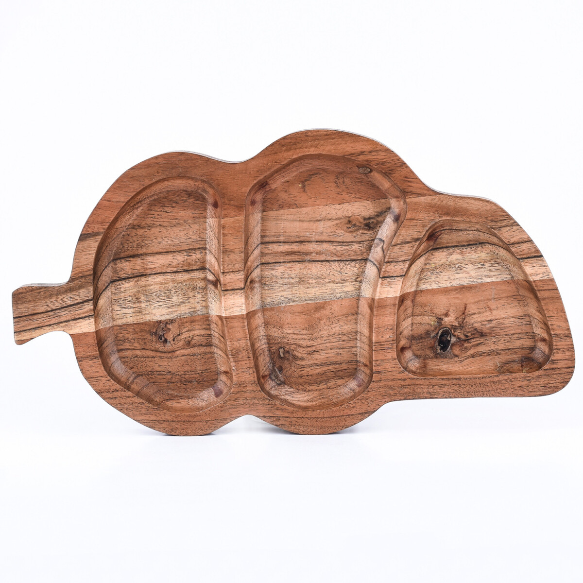 Akazienholz Serviertablett Tablett Leaf  box
