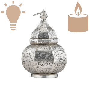 Orientalische Laterne Leuchte Tischlampe Lamisa Silber