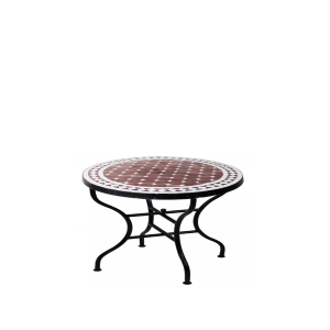 Marokkanischer Mosaiktisch Marrakesch Bordaux Weiss,...