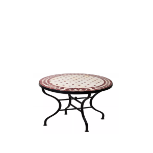 Marokkanischer Mosaiktisch Marrakesch Beige Bordaux 60cm,...