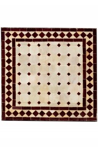 Marokkanischer Mosaiktisch Marrakesch Beige Bordeaux,...
