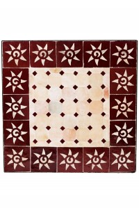 Marokkanischer Mosaiktisch Sonne Blau Weiss, 50x50cm,...