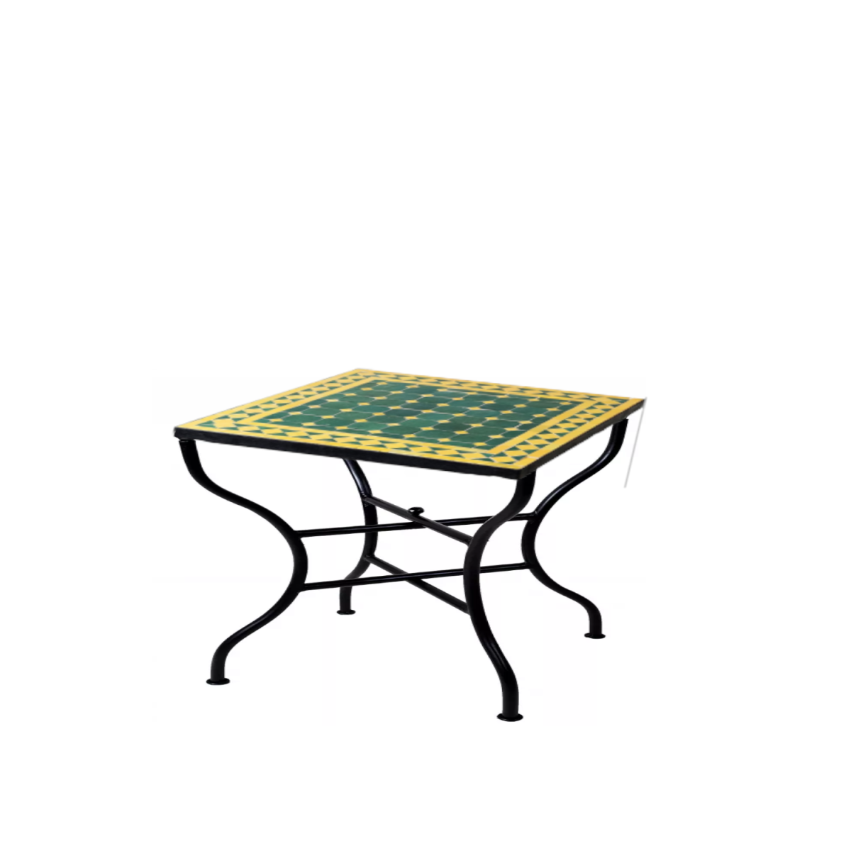 Marokkanischer Mosaiktisch Marrakesch Grün Gelb, 50x50c