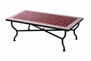 Marokkanischer Mosaiktisch Marrakesch Bordeaux Weiss...