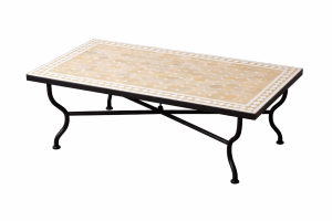 Marokkanischer Mosaiktisch Marrakesch Beige Weiss...