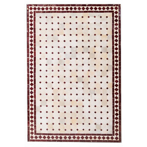 Marokkanischer Mosaiktisch Marrakesch Beige Bordeaux...