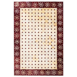 Marokkanischer Mosaiktisch Sonne Beige Bordeaux 120x80cm...