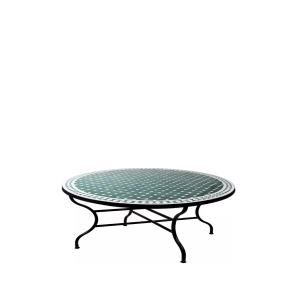 Marokkanischer Mosaiktisch Marrakesch Grün Weiss...