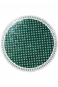 Marokkanischer Mosaiktisch Marrakesch Grün Weiss...