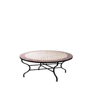 Marokkanischer Mosaiktisch Meknes Beige Bordeaux ø...