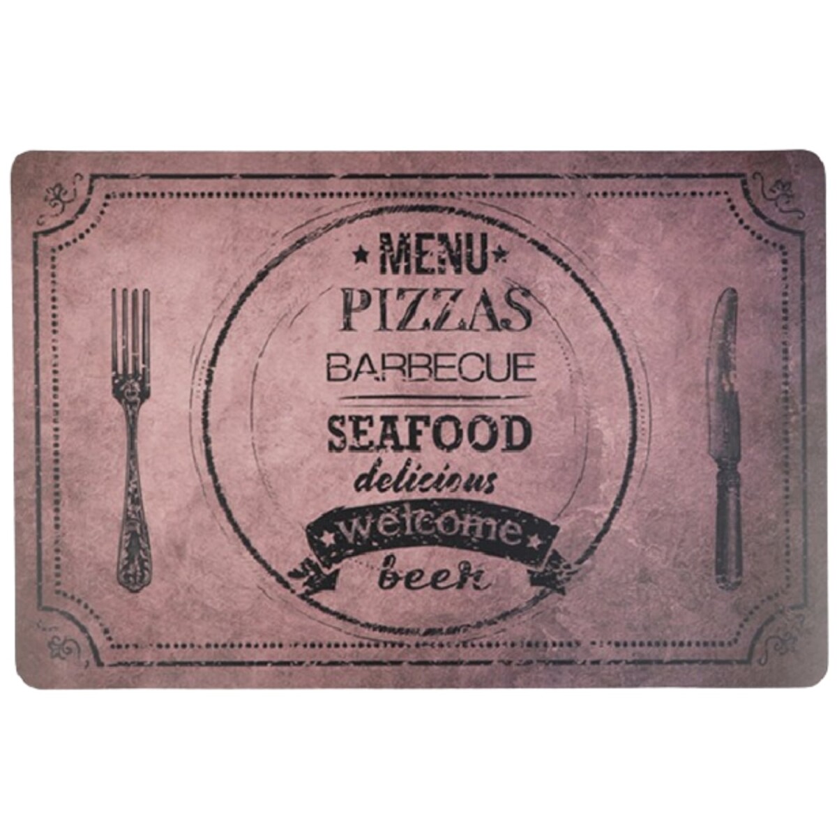 Vintage Platzset Seafood handgefertigt aus Kunststoff 43 cm 