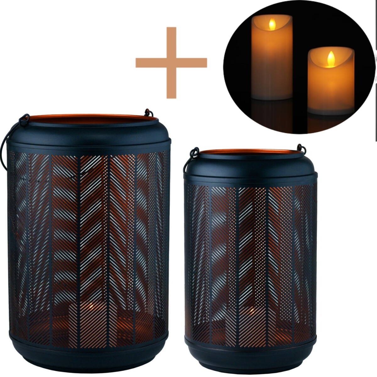 2er Set LED Modernes Windlicht Valkea au box