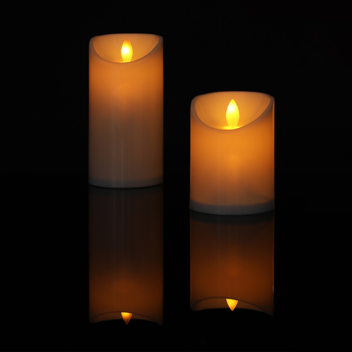 2er Set Vintage LED-Kerze Echtwachs mode box
