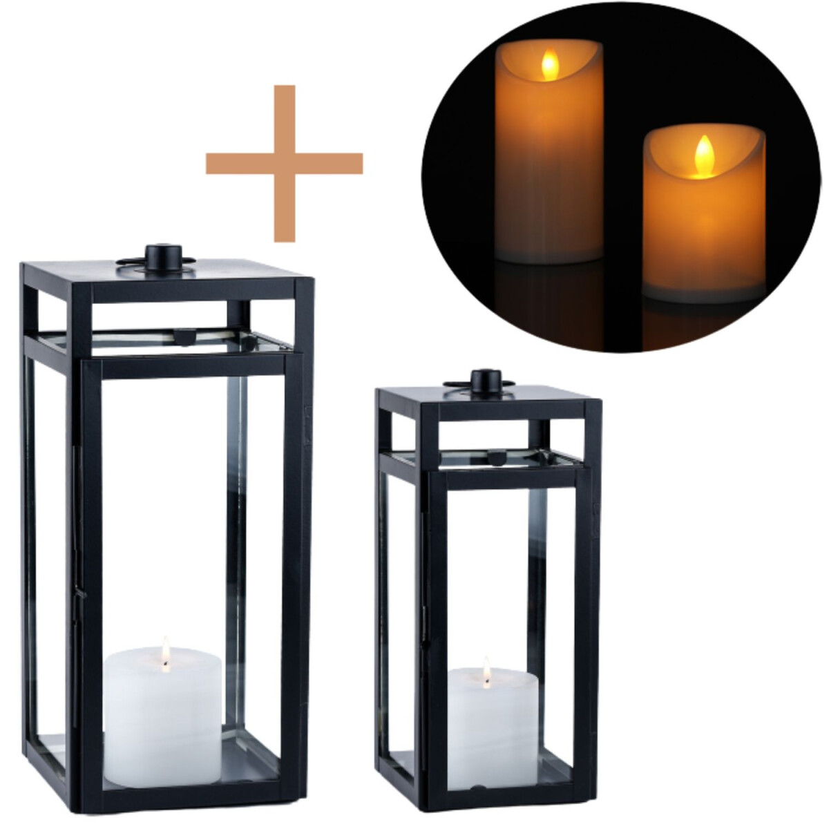 2er Set Skandinavisches Gartenwindlicht  box