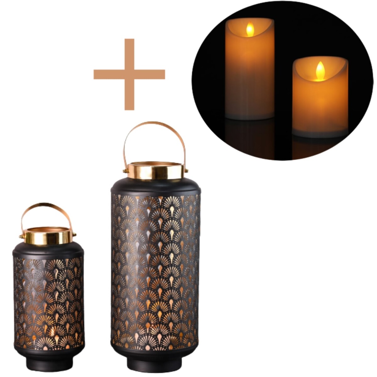 2er Set Orientalische Gartenlaterne Braga LED modern aus Met