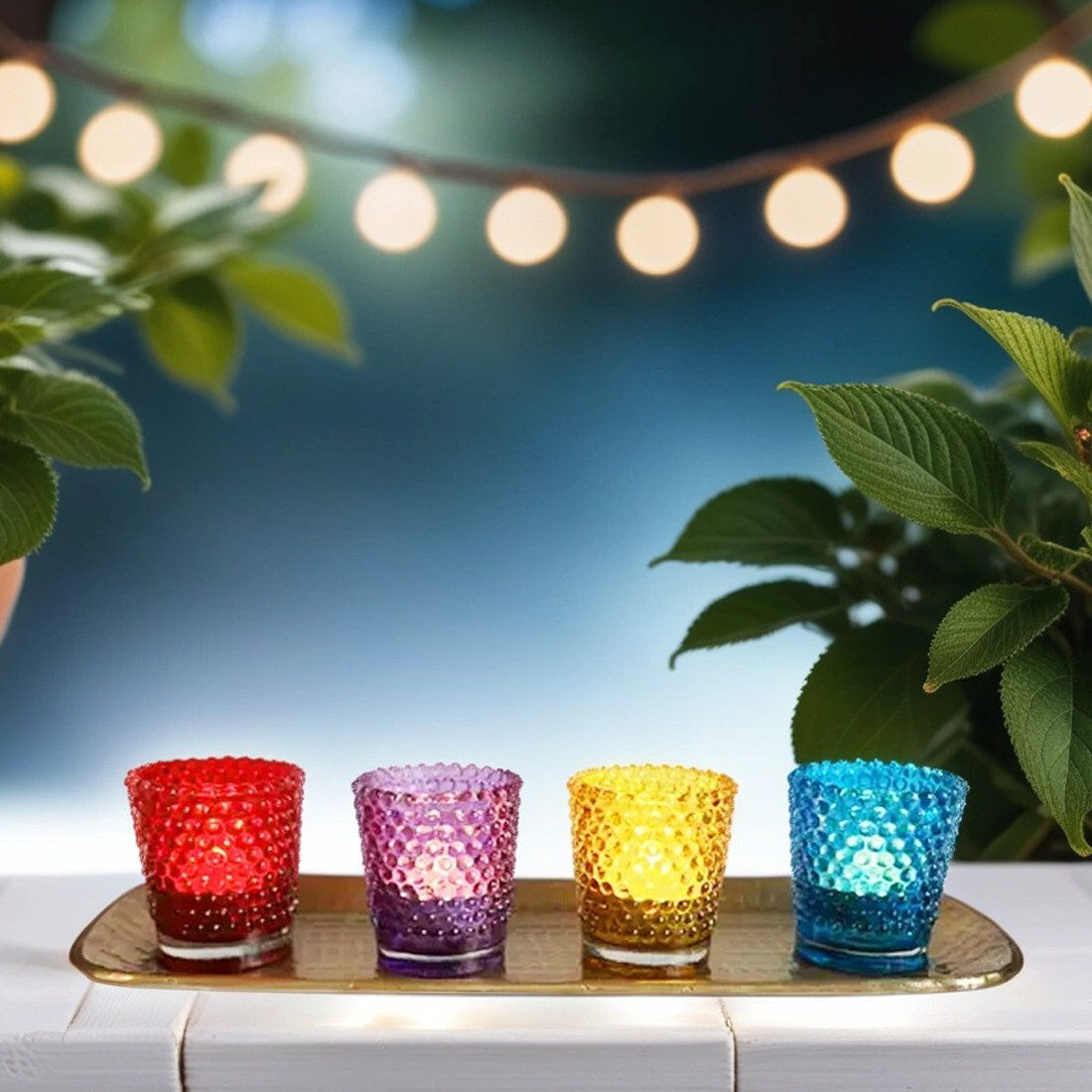 4er Set Orientalische Deko Windlicht-Set box
